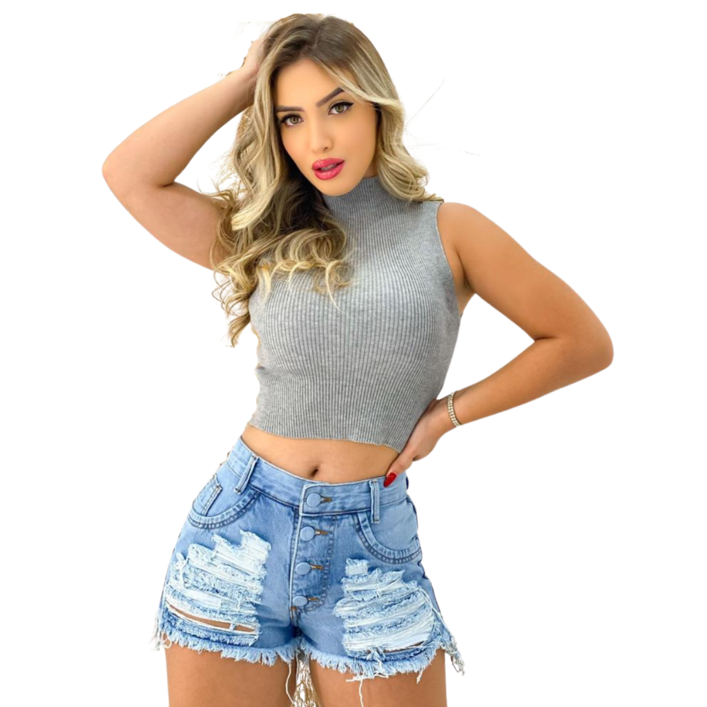 Shorts Jeans Curto com 4 Botões: Arrase no Visual