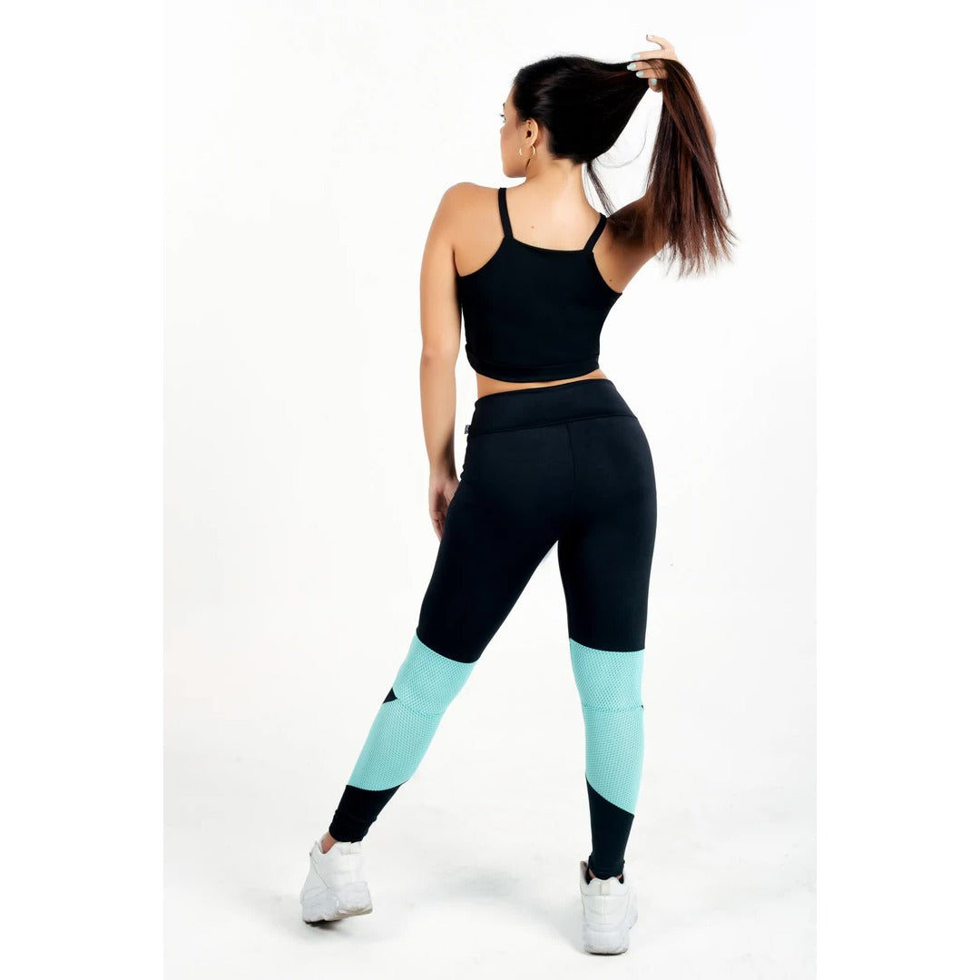 Conjunto Calça Legging Cintura Alta + Cropped Alcinha com Telinha Tiffany | REF: CCA2