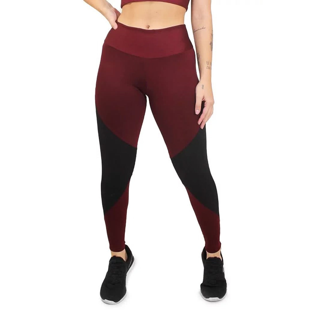 Calça com Detalhe Preto Legging Marsala | REF: LC1