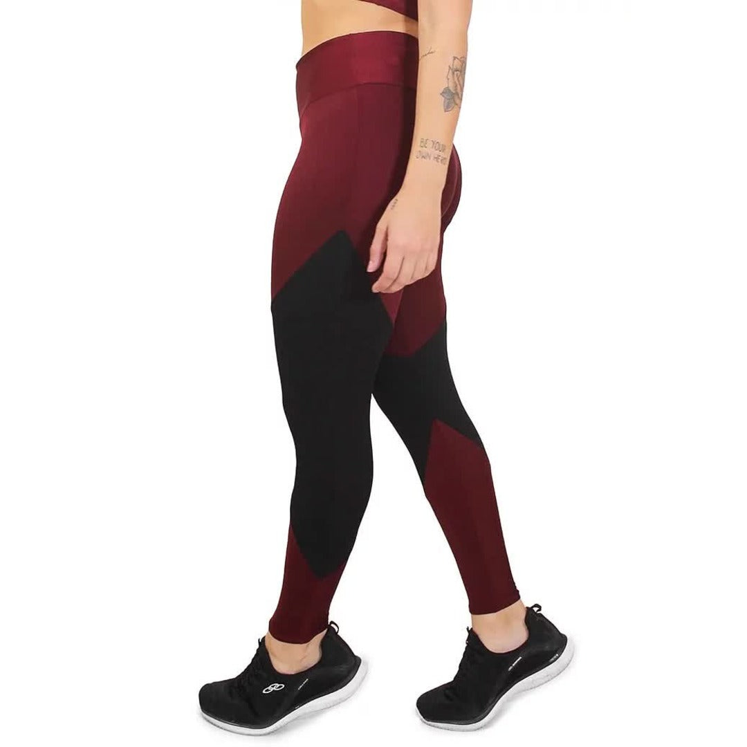 Calça com Detalhe Preto Legging Marsala | REF: LC1