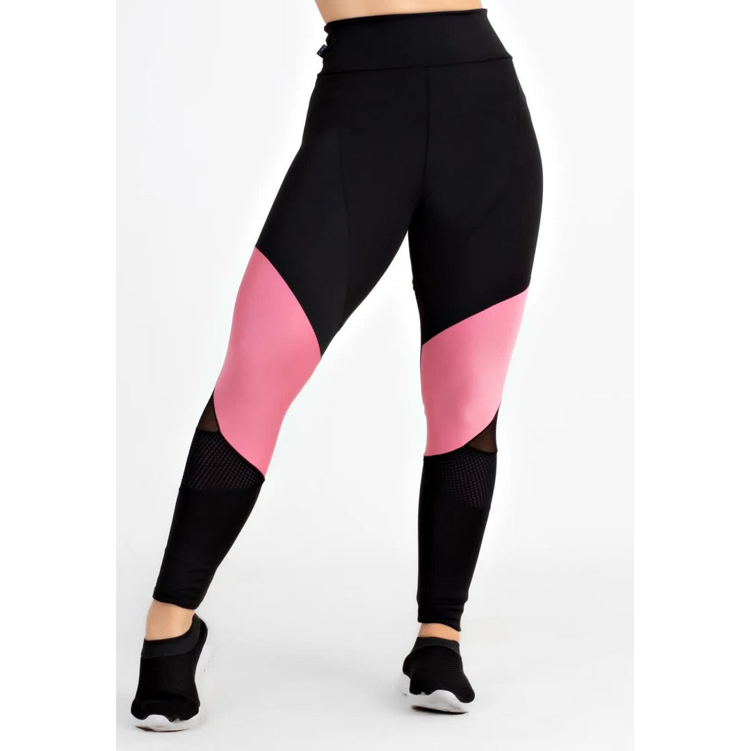 Calça Legging Alta Assimétrica com Detalhe em Tulê | REF: LX122