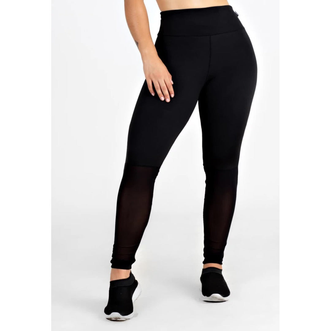 Calça Transparencia Legging Fitness Preta | REF: LX156