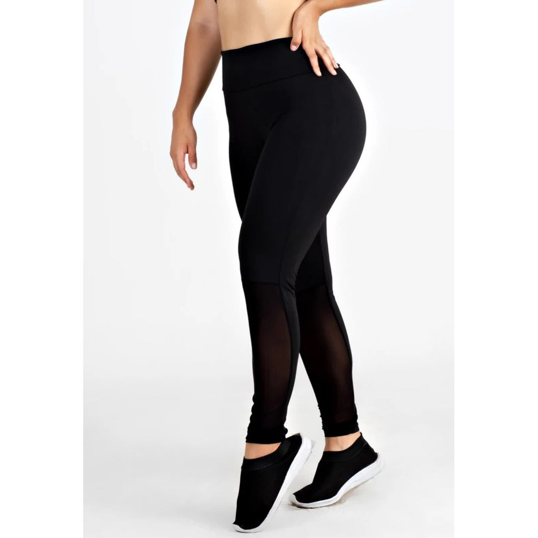 Calça Transparencia Legging Fitness Preta | REF: LX156