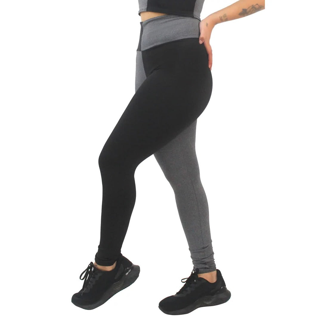 Calça Mescla com Preto Legging Fitness 2 Cores | REF: LX163