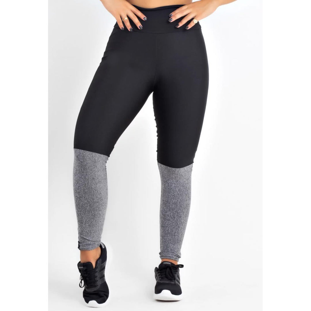 Calça Preto com Mescla Legging | REF: LX174