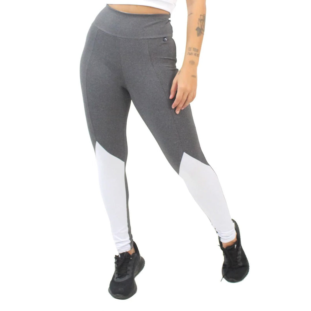 Calça Legging Detalhe Branco Mescla | REF: LX180