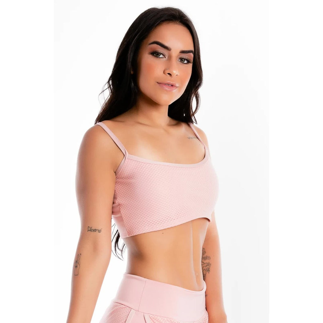 Cropped Alcinha Liso Rose | REF: LX232