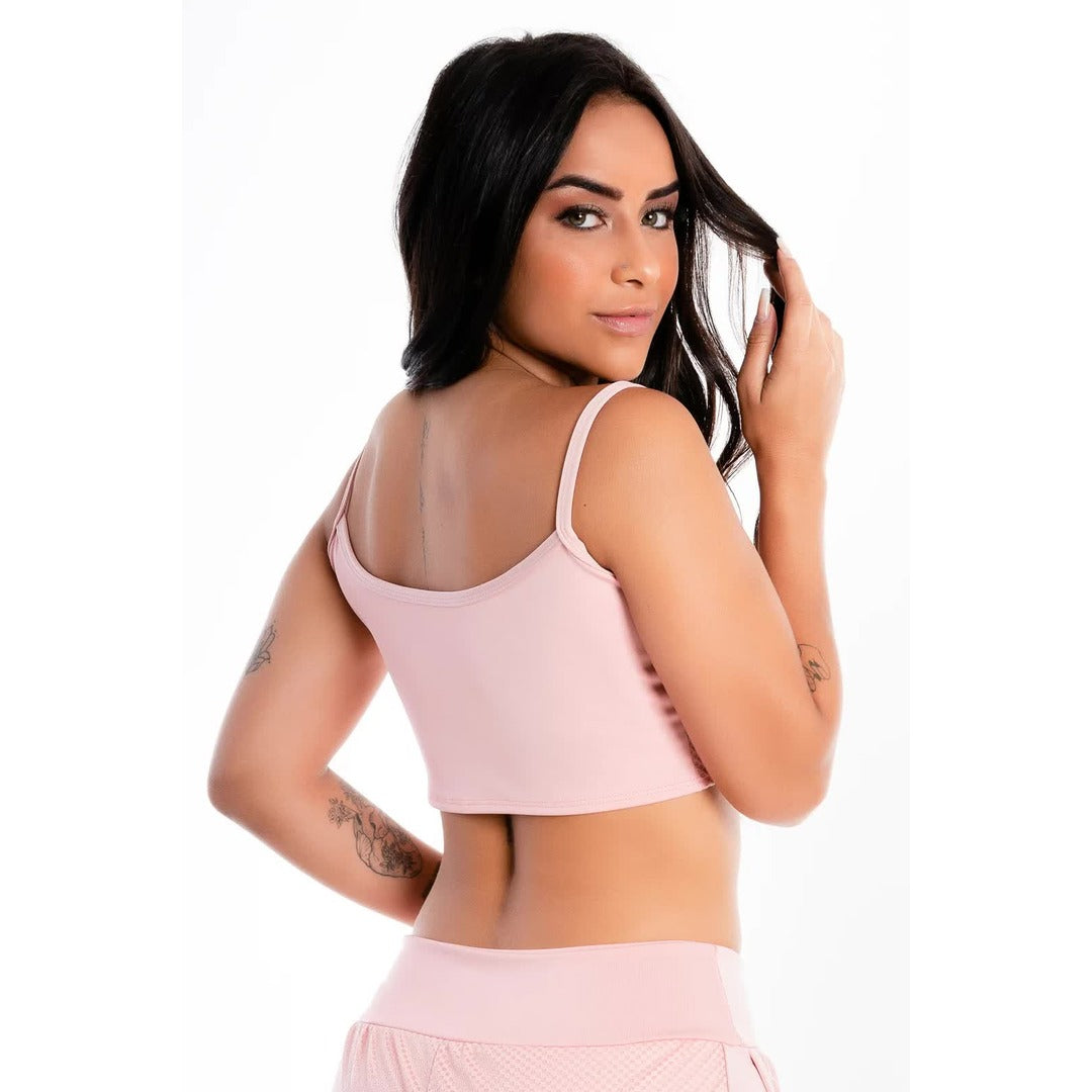 Cropped Alcinha Liso Rose | REF: LX232