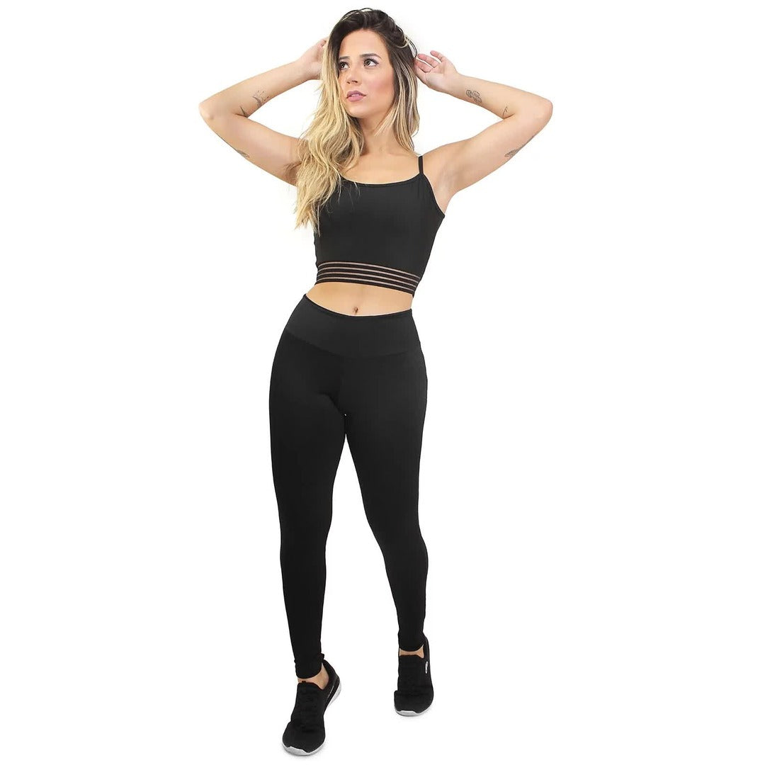 Conjunto Calça Legging e Cropped Glamour | REF: LX23