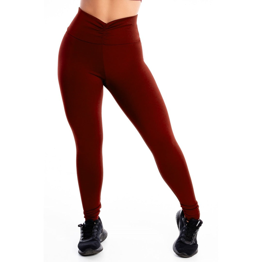 Calça Detalhe Cós Vermelho Legging Lisa | REF: LX314