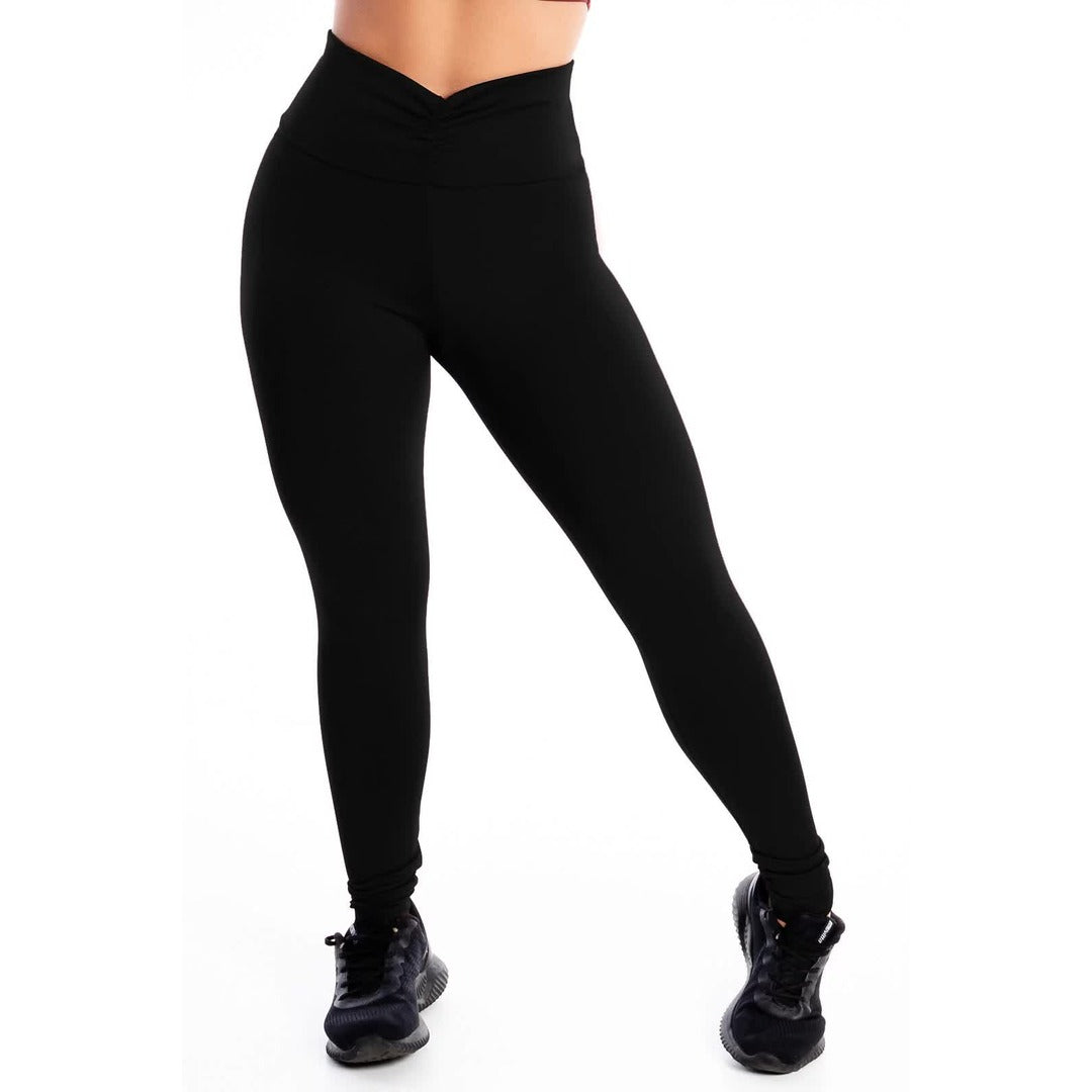 Calça Detalhe Cós Preto Legging Lisa | REF: LX315