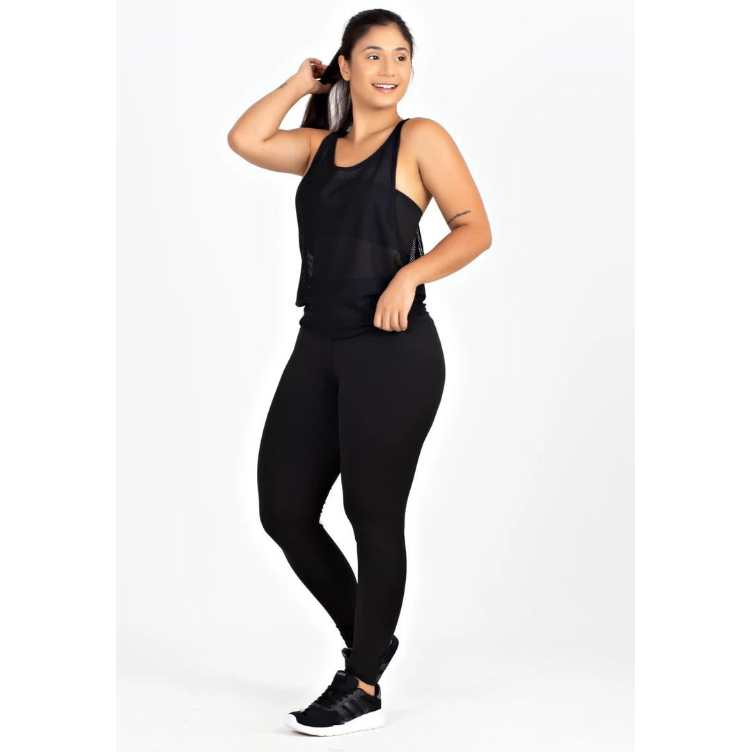 Conjunto 3 Peças T-Shirt + Top + Legging Basic Conjunto Fitness | REF: MTF100