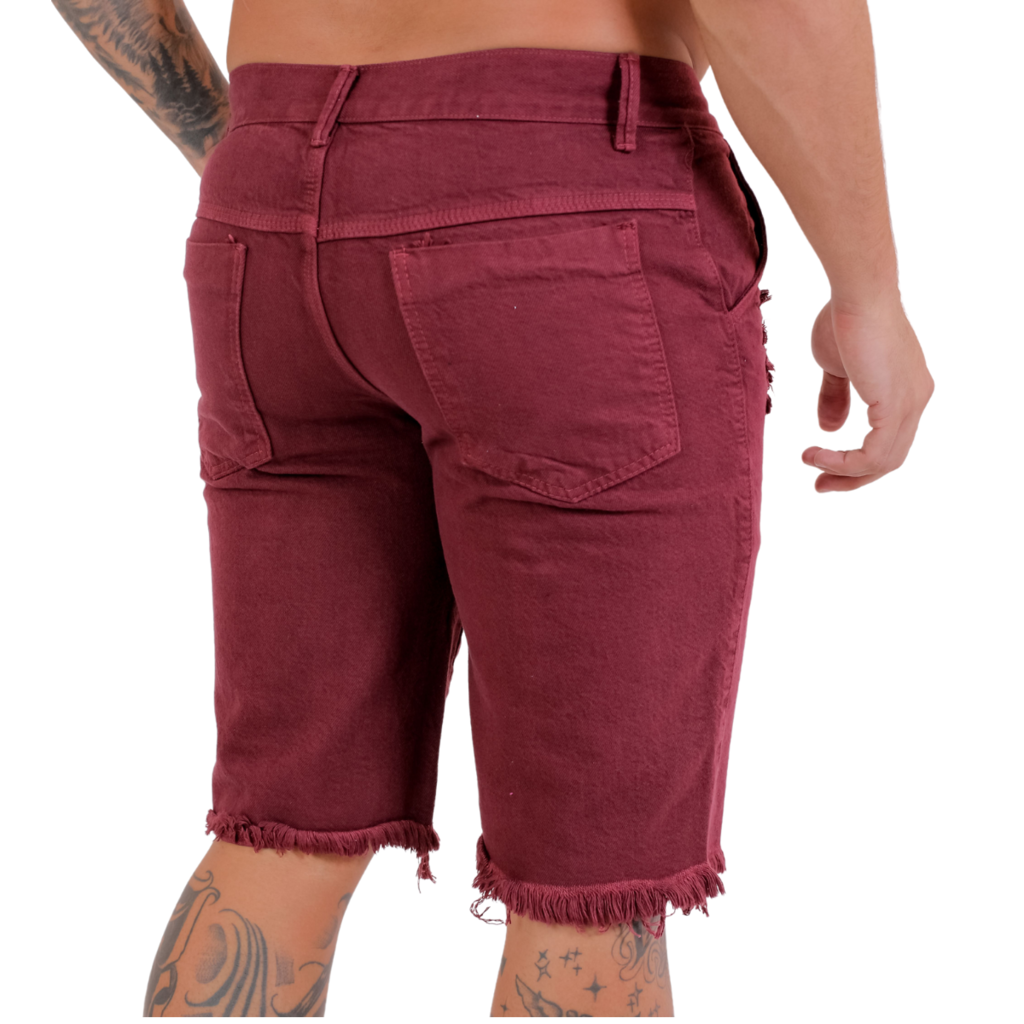 Bermuda Masculina Jeans Vinho: Charme Casual