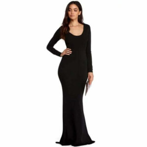 Vestido Longo Sereia Manga Longa Feminino | REF: VRP33