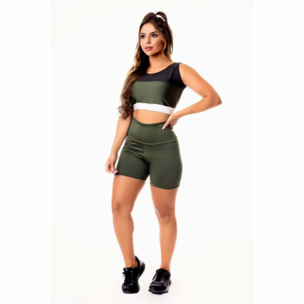 Conjunto Short Verde Militar Cintura Alta e Cropped Regata com Detalhes Pretoe Branco | REF: CSV13 1 716e93c94e2e1891ceb49e401cdff28c 5b44691fdfc78f73cd17558156634024 1024 1024 1