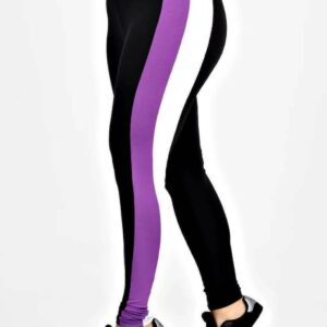 Calça Listra Lateral Branco e Roxo Legging Metamorfose | REF: MTF5