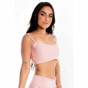 Cropped Alcinha Liso Rose | REF: LX232