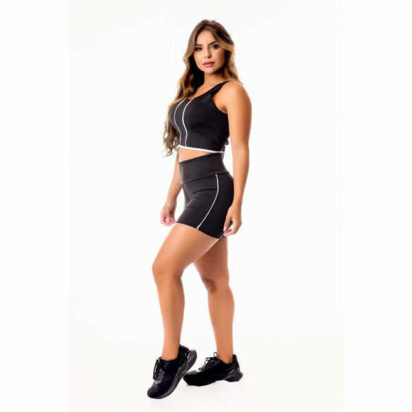 Conjunto Short Preto com Detalhe em Vivo Branco Cintura Alta e Cropped Regata | REF: CSV20 1 b6d5ee21e75b439ff8b140f8aca96ee8 79621b2a5892392b7e17558156043388 1024 1024 1