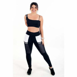 Conjunto Calça Legging com Bolso de Tela + Cropped com Elásticos | REF: CCA8