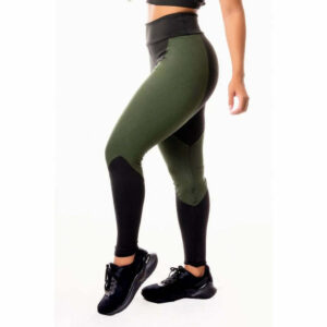 Calça Legging com Preto Cintura Alta Fitness Verde Militar | REF: SV6